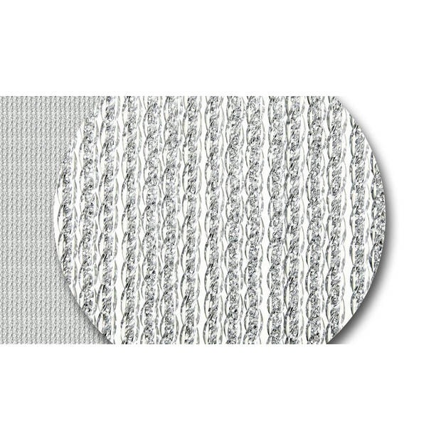 Vliegengordijnenexpert Venetië Vliegengordijn - 92x210 cm - Transparant met zilveren kern Op het kozijn