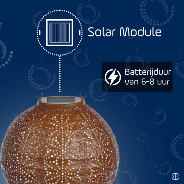 Lumiz Solar tuinverlichting Sashiko Rond - 20 cm - Koper