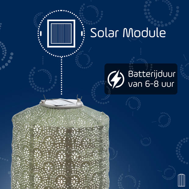 Lumiz Solar tuinverlichting Fan Cylinder - 18 cm - Licht Groen