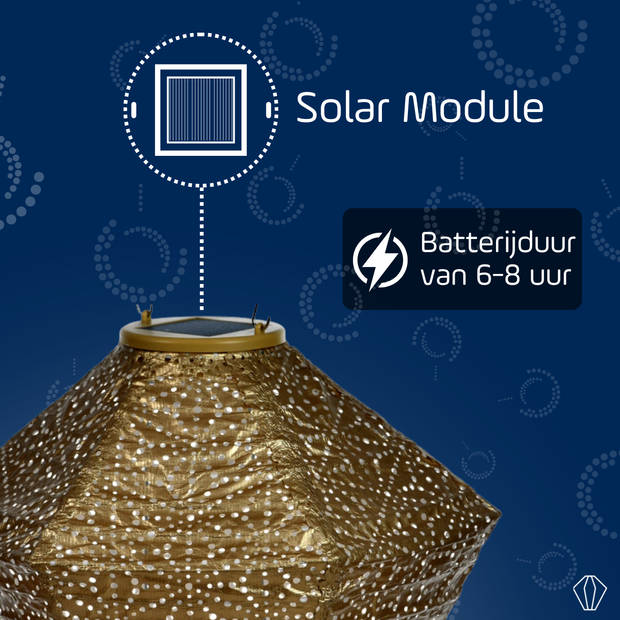Lumiz Solar tuinverlichting Sashiko Diamond - 28 cm - Goud