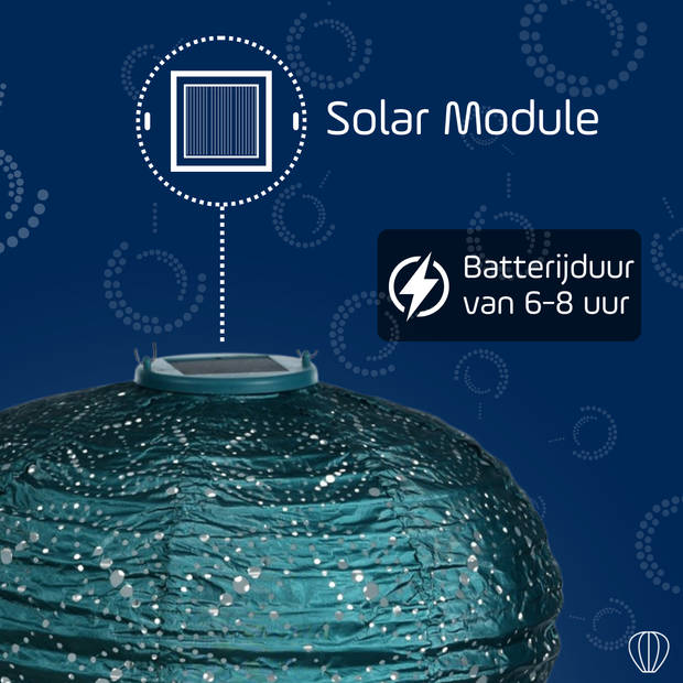 Lumiz Solar tuinverlichting Mandela Balloon - 30 cm - Zeeblauw