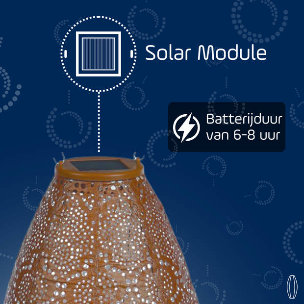 Lumiz Solar tuinverlichting Bazaar Long Oval - 20 cm - Koper