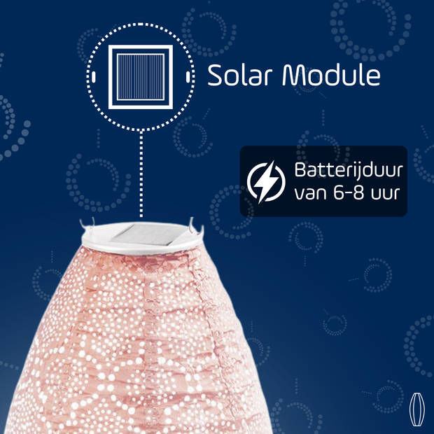 Lumiz Solar tuinverlichting Bazaar Long Oval - 20 cm - Roze