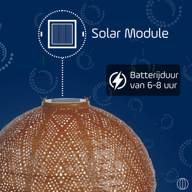 Lumiz Solar tuinverlichting Ikat Rond - 30 cm - Koper