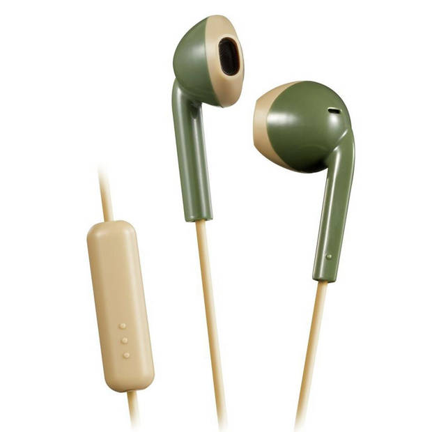 JVC hoofdtelefoon in-ear + microfoon groen-beige HA-F19M