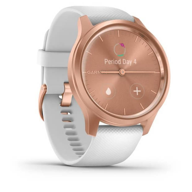 Garmin vivomove Style - Smartwatch met mechanische wijzers en kleurentouchscreen - Rose Goud Wit