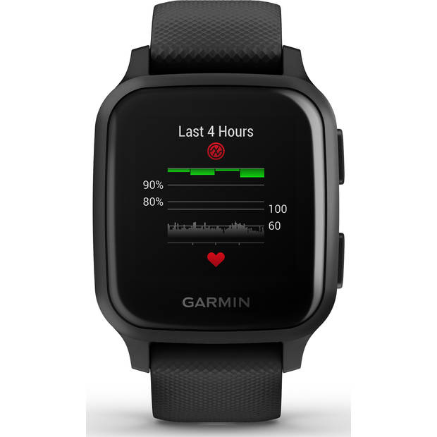 GARMIN Venu Sq Music Edition - Zwart / Leisteen - GPS sport smartwatch gezondheid en welzijn