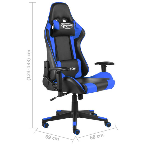 vidaXL Gamestoel draaibaar PVC blauw