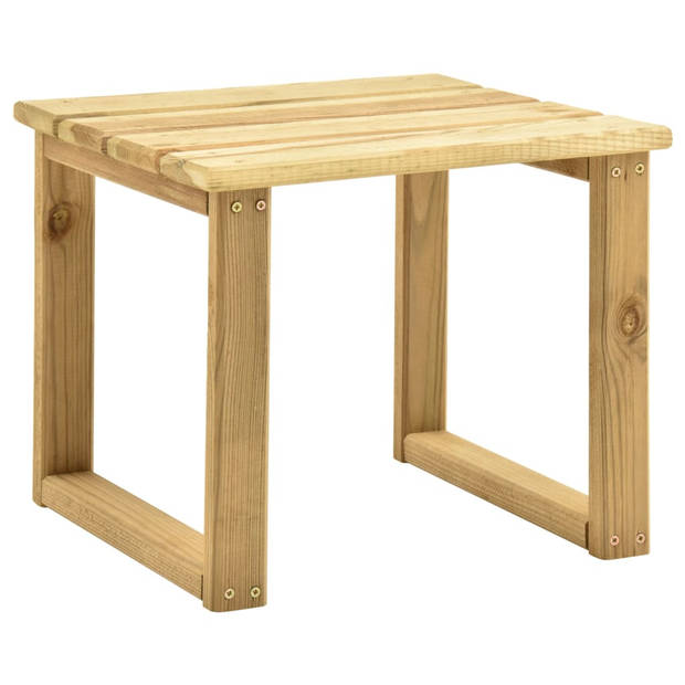 The Living Store Ligbed Grenenhout - Verstelbaar - Met tafel - 200x70cm - Groen geïmpregneerd