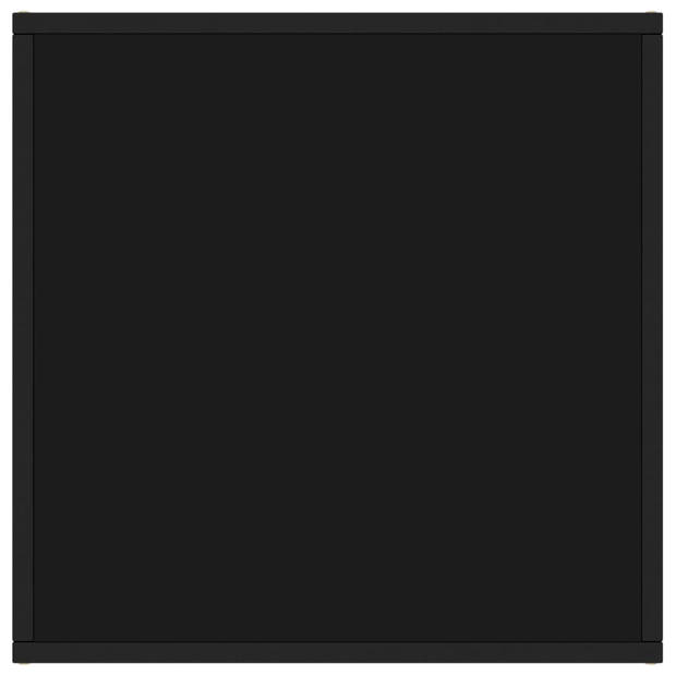 vidaXL Salontafel met zwart glas 60x60x35 cm zwart