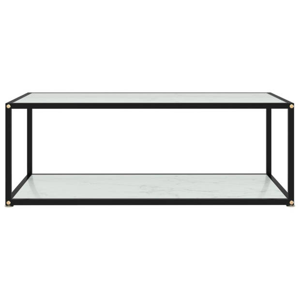 vidaXL Salontafel 100x50x35 cm gehard glas wit