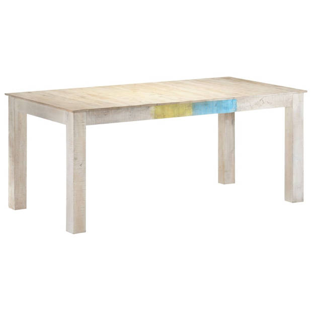 vidaXL Eettafel 180x90x76 cm massief mangohout wit