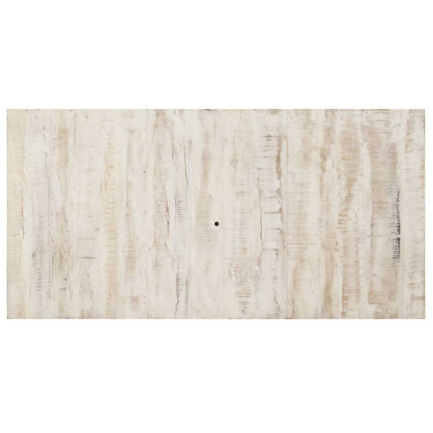 The Living Store Houten Keukentafel - 180 x 90 x 76 cm - Massief mangohout met whitewash afwerking