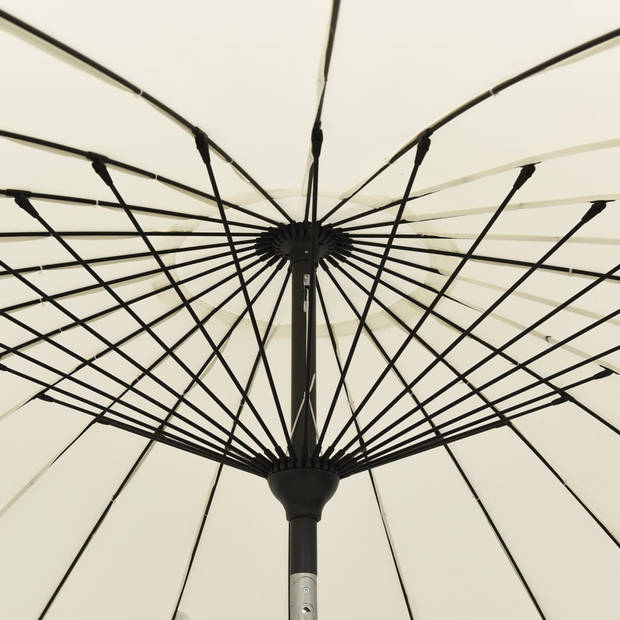 The Living Store Parasol - Tuinparasol - Afmetingen- 270 x 246 cm - Uv-beschermend polyester - Aluminium paal - Zandwit