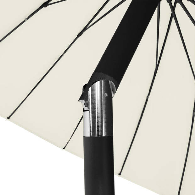 The Living Store Parasol - Tuinparasol - Afmetingen- 270 x 246 cm - Uv-beschermend polyester - Aluminium paal - Zandwit