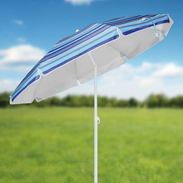 Blauwe tuin parasol met metalen frame 200 cm - Parasols