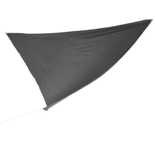 Schaduwdoek/zonnescherm driehoek zwart 3,6 x 3,6 x 3,6 meter met ophanghaken - Schaduwdoeken