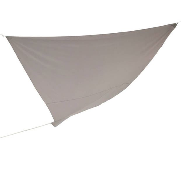 Schaduwdoek/zonnescherm driehoek grijs 3,6 x 3,6 x 3,6 meter met ophanghaken - Schaduwdoeken
