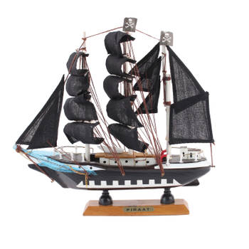 Piraten boot decoratie op voet 24 cm - Beeldjes