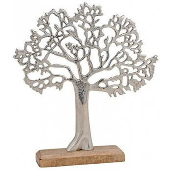 Metalen decoratie Tree of life boom op standaard 33 cm - Beeldjes