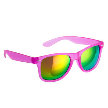 Trendy zonnebrillen paars spiegelglas - Verkleedbrillen