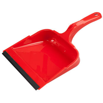 Brumag Vuilblik - met lip - kunststof - 35 x 23 cm - rood - stofblik - Stoffer en blik