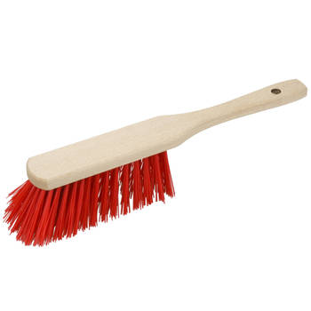 Buemag Houten harde stoffer/handveger - rood - 30 cm - voor buiten - Stoffer en blik