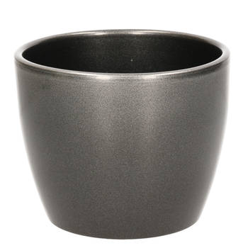 Floran Plantenpot - zilver - glans - keramiek - 10 x 12 cm - Plantenpotten