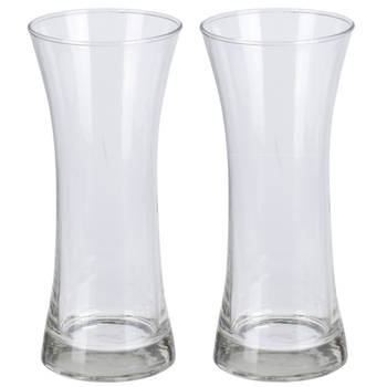 2x Glazen vaas/vazen 3000 ml van 11 x 25 cm - Vazen