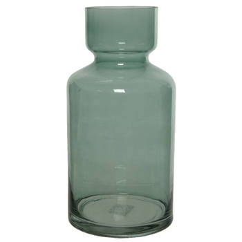 Groene vazen/bloemenvaas 6 liter van glas 15 x 30 cm - Vazen