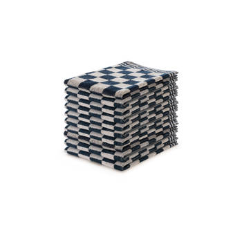 Eleganzzz Keukendoekset Blok 50x50cm - blauw - set van 10