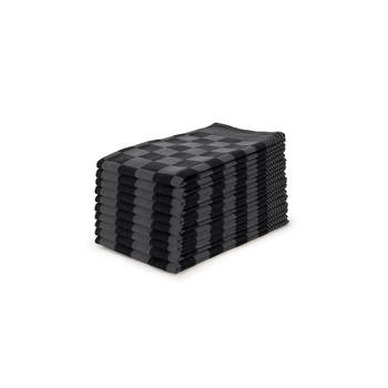 Eleganzzz Theedoekenset Blok 65x65cm - zwart - set van 10