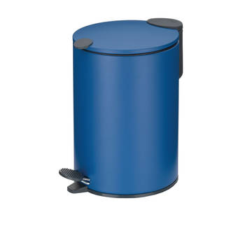 Kela afvalemmer Mats 3 liter 23 x 17 cm rvs marineblauw