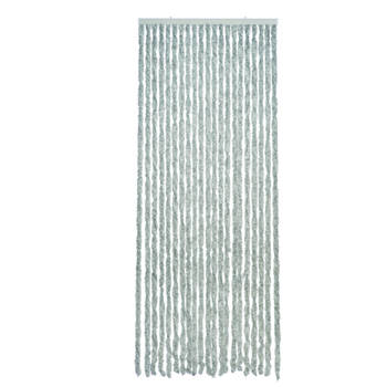 Lichtgrijs polyester stroken vliegen/insecten gordijn 93 x 230 cm - Vliegengordijnen