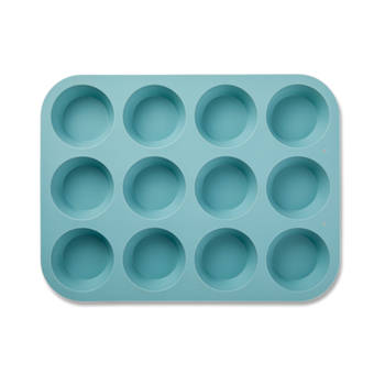 Blokker muffin bakvorm - siliconen - 12 stuks - blauw
