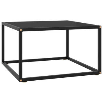 vidaXL Salontafel met zwart glas 60x60x35 cm zwart