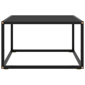 The Living Store Salontafel - Praktische Woonkamertafel - Glas/Staal - 60x60x35cm