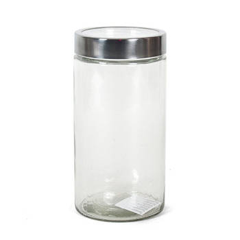 Glazen voorraadpot/bewaarpot met deksel 1.7 liter - Voorraadpot