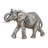 Olifant woondecoratie dieren beeldje zilver 28 x 19 x 10 cm - Beeldjes