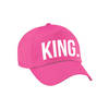 Carnaval fun pet / cap king roze voor dames en heren - Verkleedhoofddeksels