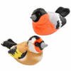 Set van 2x stuks pluche vogels knuffels van 14 cm met geluid - Vogel knuffels