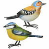 Decoratie vogels/muurvogels Vink en pimpelmees voor in de tuin 38 cm - Tuinbeelden