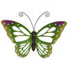 Grote groene vlinders/muurvlinders 51 x 38 cm cm tuindecoratie - Tuinbeelden