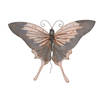 Grijs/goudbruine metalen tuindecoratie vlinder hangdecoratie 34 x 24 cm cm - Tuinbeelden