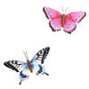 Set van 2x stuks metalen tuin muur wand decoratie vlinders 37 cm - Tuinbeelden