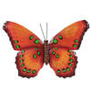 Tuindecoratie vlinder van metaal oranje 48 cm - Tuinbeelden