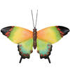 Tuindecoratie vlinder van metaal groen 37 cm - Tuinbeelden