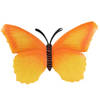 Oranje metalen tuindecoratie muur vlinder 40 cm - Tuinbeelden