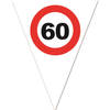 3x stuks leeftijd verjaardag vlaggenlijn met 60 jaar stopbord opdruk 5 meter - Vlaggenlijnen