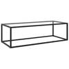 vidaXL Salontafel met gehard glas 120x50x35 cm zwart